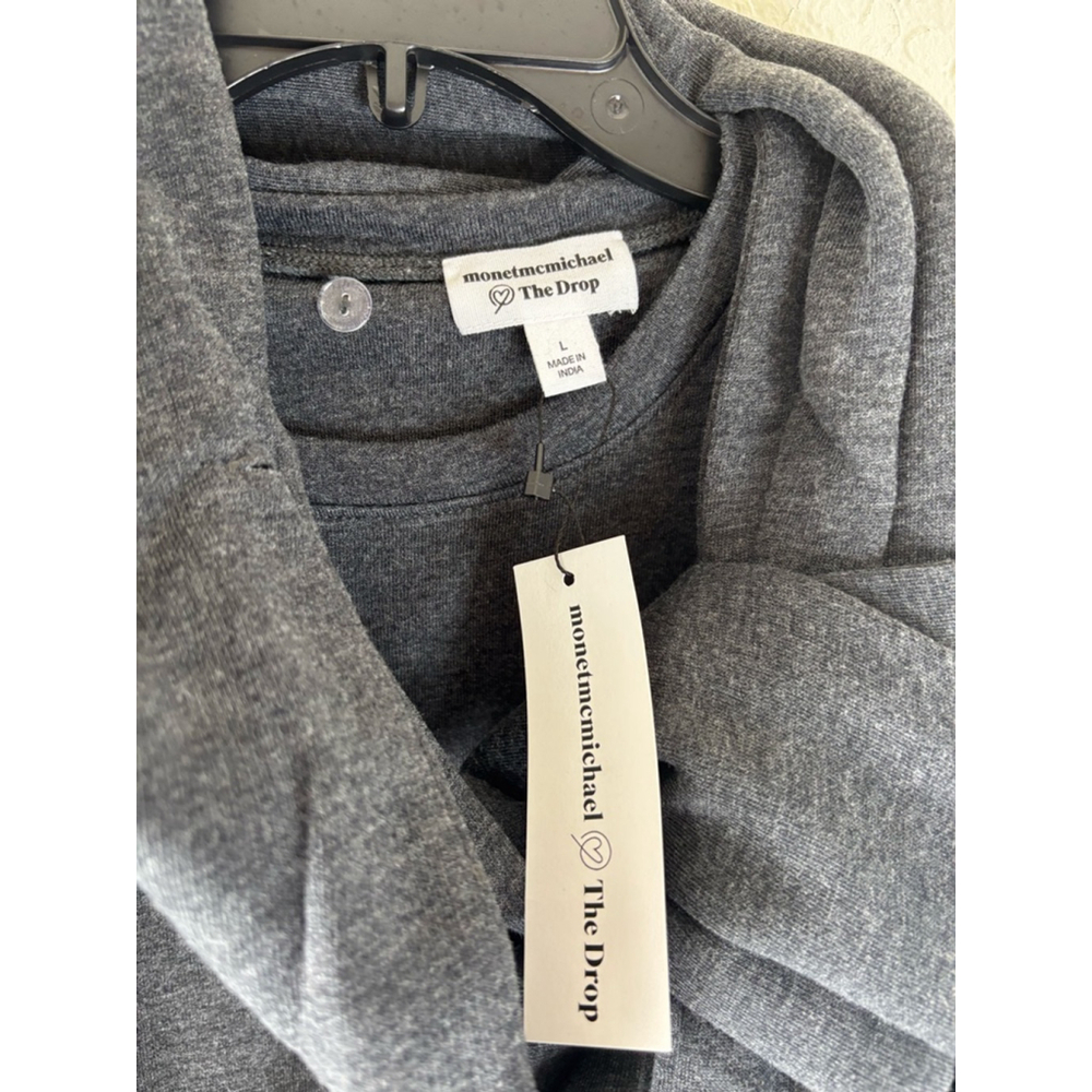 Women's monetmcmichael The Drop fleece sweatshirt Tunic Size L Gray - Picture 4 of 7